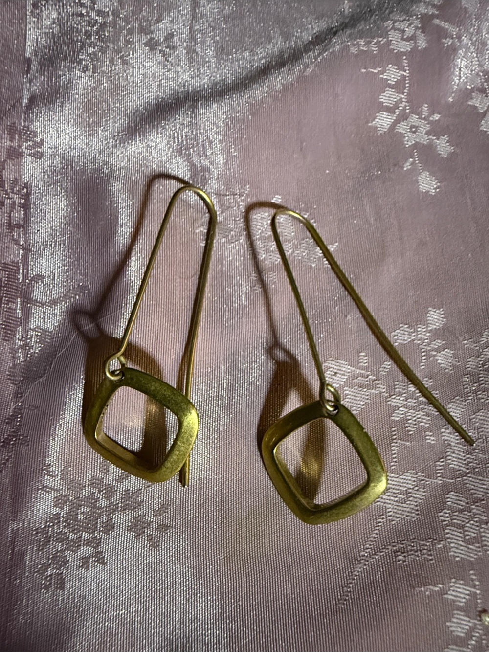 Gold-Tone Open Square Drop Earrings - Women Jewelry